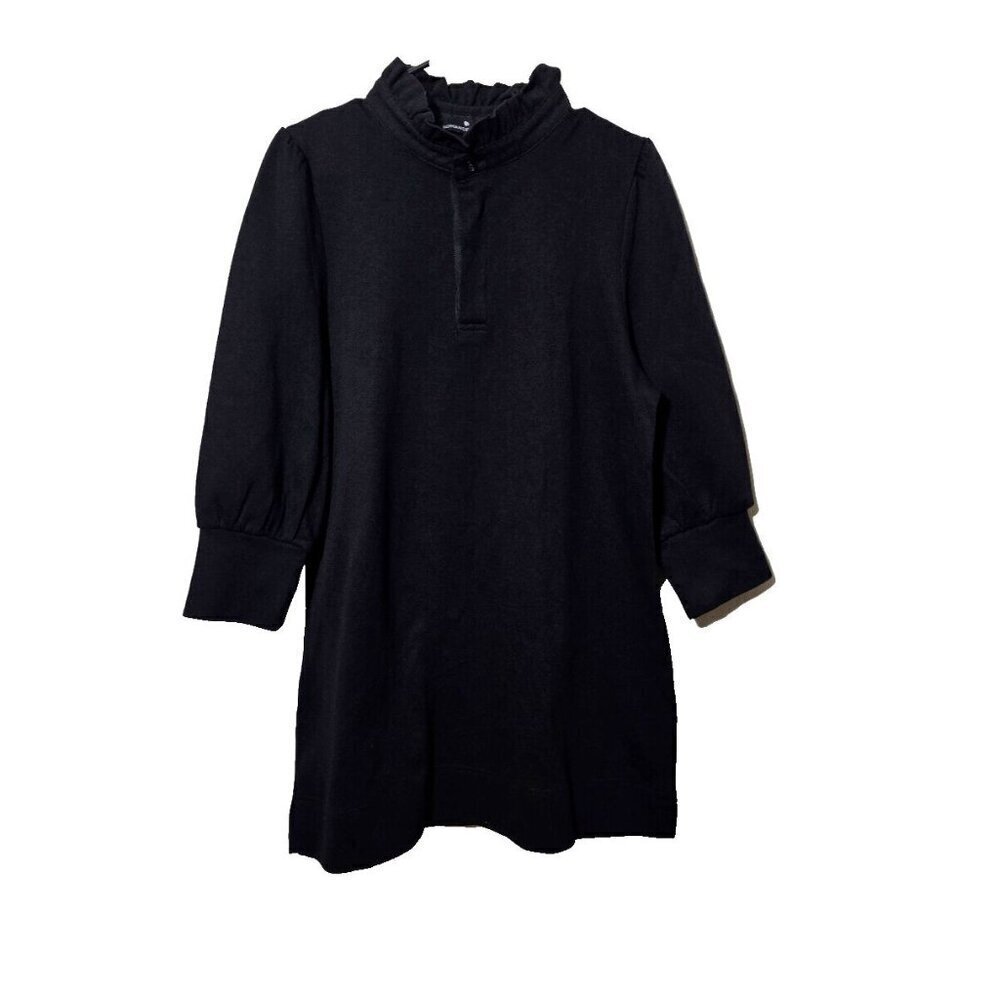 Pomander Place Tuckernuck Mini Dress Sz L Black Charlotte Terry High Neck Ruffle